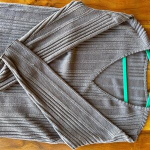 Light Brown Ribbed Women's Sweater